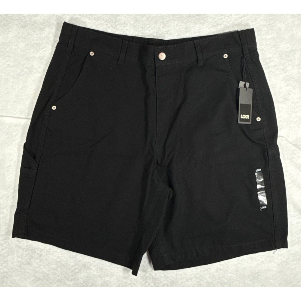 LCKR Lajoie Cargo Shorts Mens XL 40-42 Black Utility Casual Stretch NWT